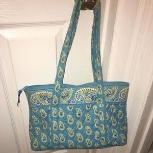 Small Bermuda Blue Vera Bradley Tote (like new)